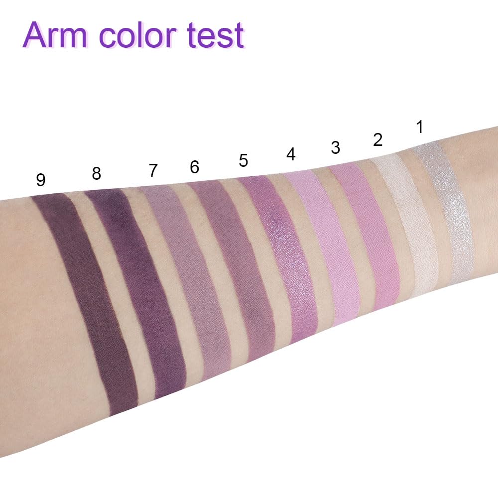 ORANOT 9Colors Eye Shadow Palettes Makeup,Dark Purple Plum Lavender Mauve Black Smoky Eyeshadow Palette for Older Women Natural Powde Eye Shadows Waterproof Long Lasting Naturing-Looking