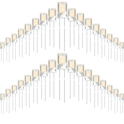 Mudder 180 Pcs Christmas LED 5mm String Light Mini Replacement Bulb Energy Efficient LED Halloween Wire Light Connectable Home Decor for Festival Patio Garden Valentine Wedding Holiday (Warm White)