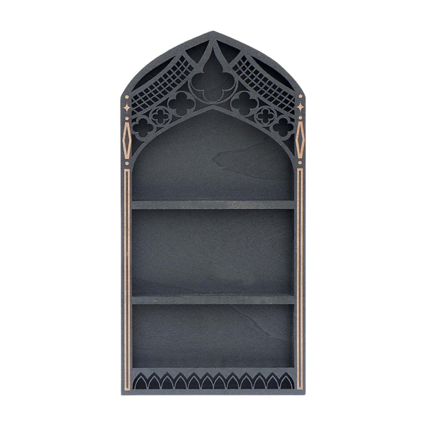 Xinsheinelry French Multi Layer Shelf for Crystal Mineral Agates Decorations Easy to Assemble Tiers Wooden Layer French