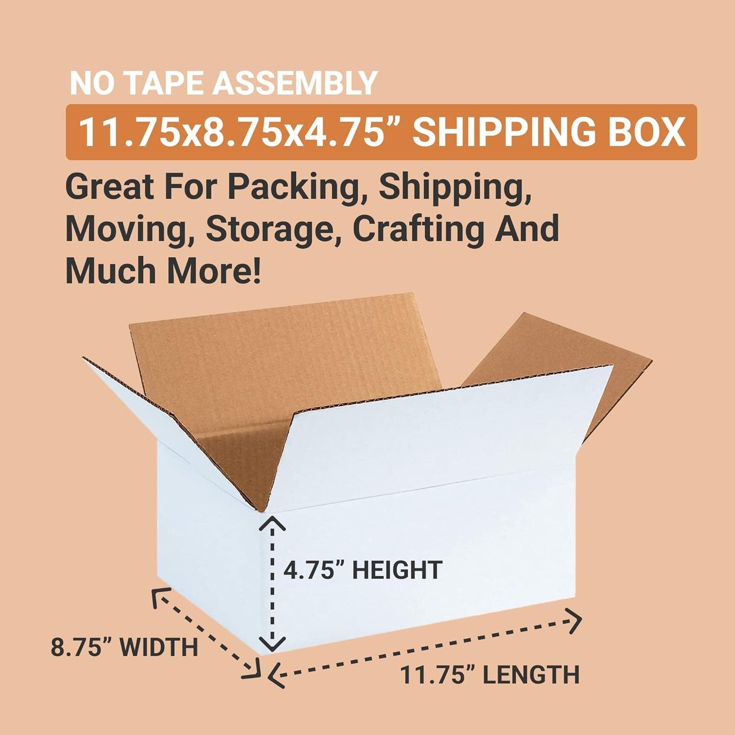 Tape Logic Shipping Boxes Small 12"L x 12"W x 6"H, 25-Pack | Corrugated Cardboard Box for Packing, Moving and Storage