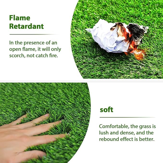 STARROAD-TIM 80 * 130 CM Fake Grass Pee for Dogs Artificial Grass Rug Pad for Puppy Potty Washable Grass Mat for Pet Training with Drainage Hole and Easy to Clean