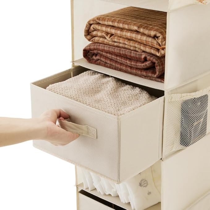 MAX Houser 5 Tier Shelf Hanging Closet Organizer, Cloth Hanging Shelf