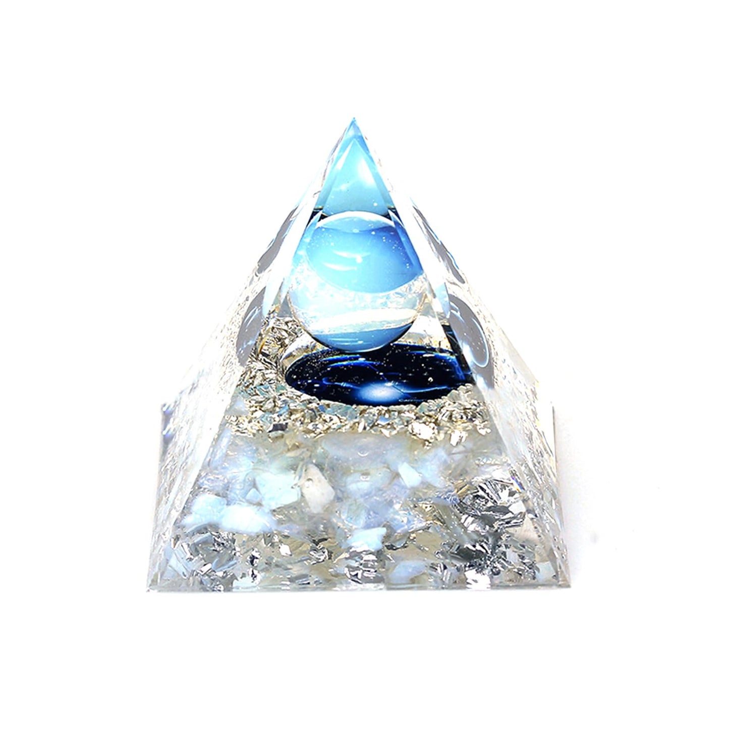 SEVNPRIME Handmade Constellation Crystal Pyramid Unique Positive Energy Orgonite Pyramid Decoration Capricornus Opal Crystal Pyramid Ornaments for Office/Living Room/Bedroom/Yoga(Capricornus)