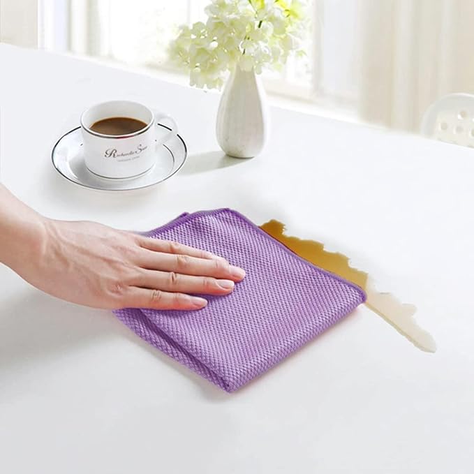 SINLAND Microfiber Glass Cleaning Cloth, Lint Free Cleaning Cloths