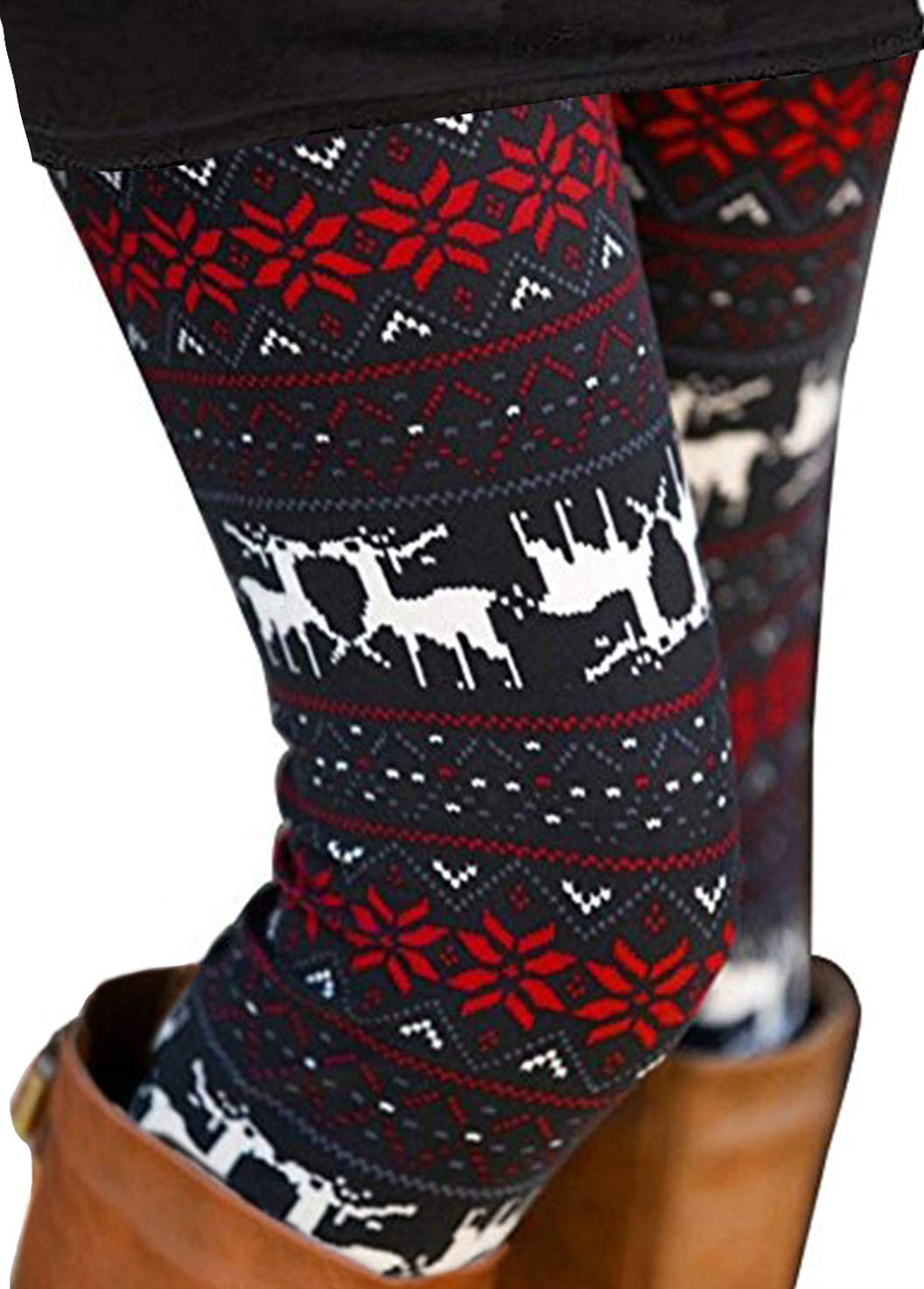 Uaderize Soft Leggings for Women Black Christmas Legging Pants Plus Size Grinch Sweaters Dress 2XL