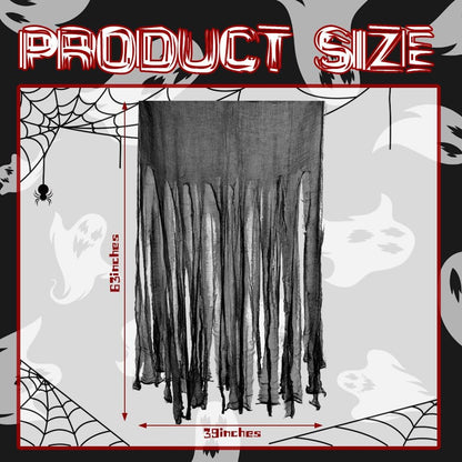 10 Pcs Halloween Door Curtain Decorations - 4063 Inch Black Creepy Doorway Window Curtains for Haunted House Decoration