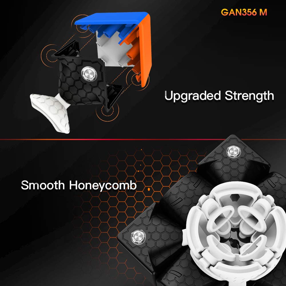 GAN 356 M, 3x3 Magnetic Speed Puzzle Cube Stickerless Gans 356M Cube (no Extra GES)