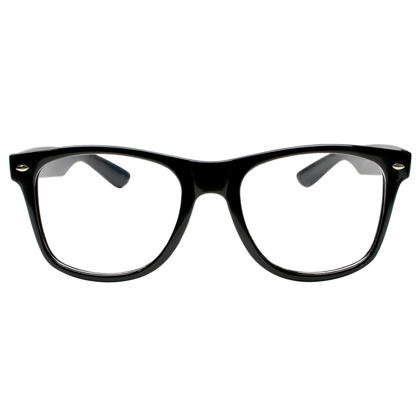 Kangaroo Black Fake Glasses - Classic Hipster Glasses Frames - Retro Clear Non Prescription Nerd Costume Eyeglasses for Men & Women for Halloween Cosplay