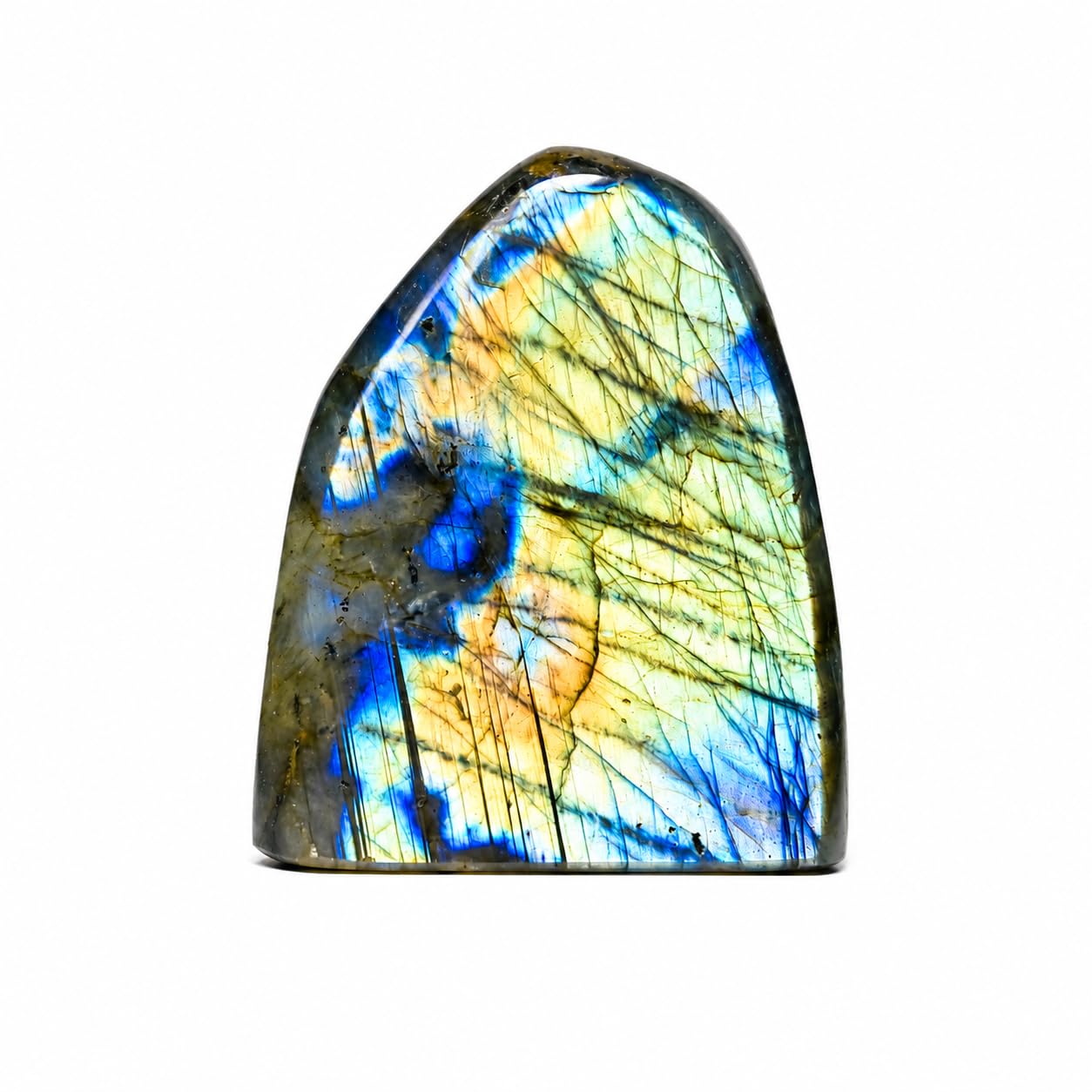Wemeki Natural Labradorite Stone, Polished Blue Labradorite Crystal Stone, Healing Crystal Labradorite Gemstone for Home Decor, Meditation, Crystal Collection (0.6-0.9 LB)