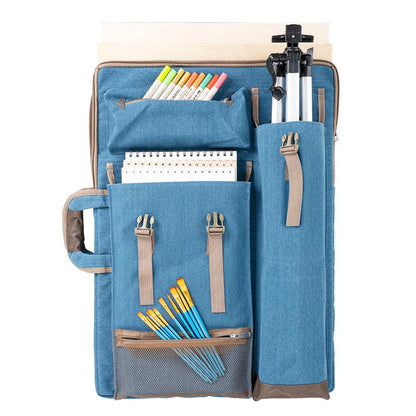 Transon Art Portfolio Case Artist Backpack Canvas Bag Large 26” x 19.5” Turquoise Green