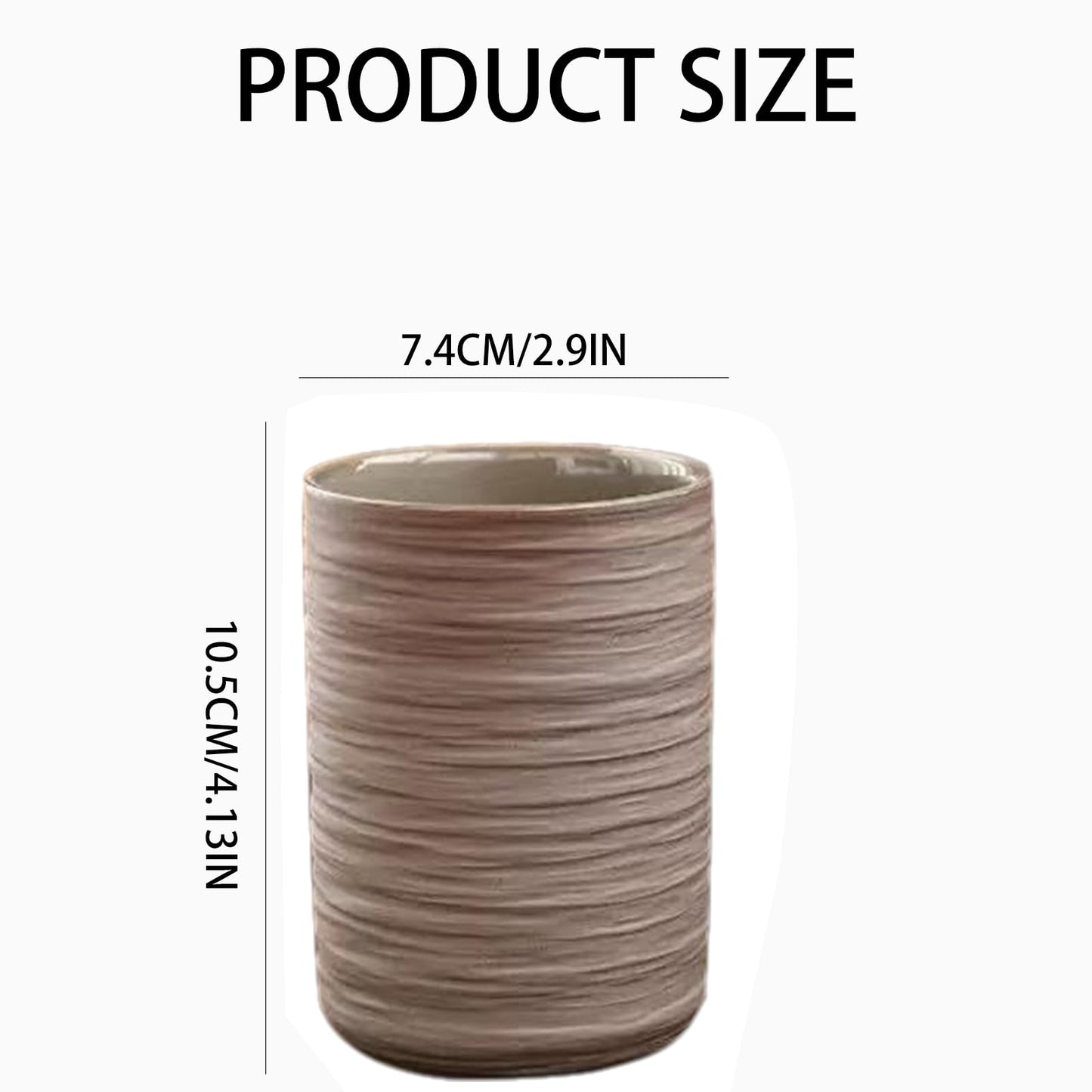 Ceramic Toothbrush Holder for Bathroom, Ceramic Toothbrush Cup, Toothpaste Organizer for Bathroom Countertop, Bathroom Storage Organizer (Unglazed)