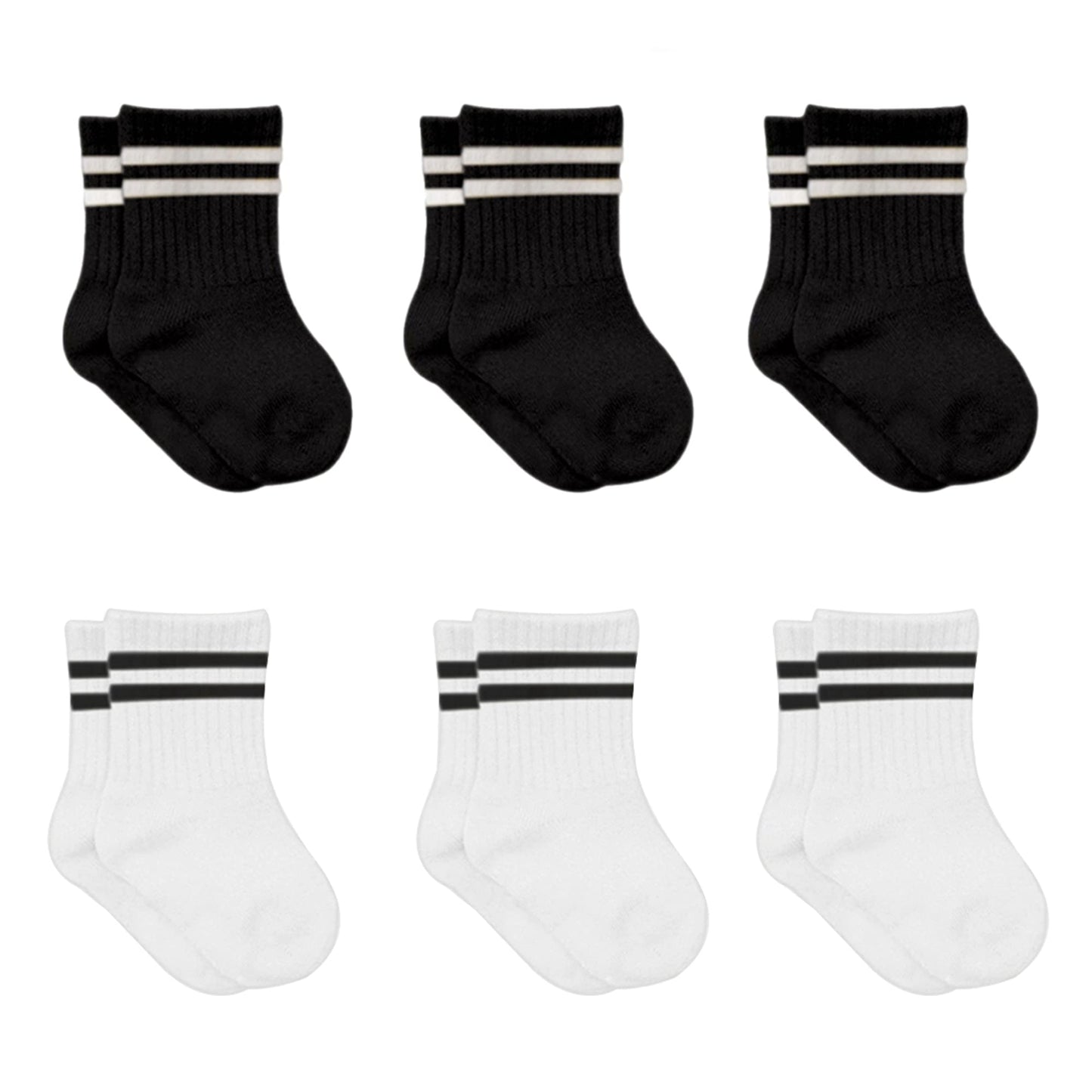 bistyle Baby Grip Ankle Socks 6 Pairs | Newborn Infant Toddlers Socks Organic Cotton | Kids Boys Girls Ankle Socks (as8, age, 2_years, 3_years, Black (Striped))