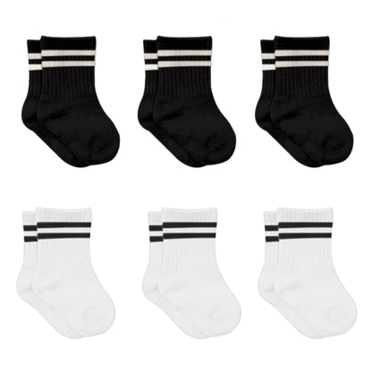 bistyle Baby Grip Ankle Socks 6 Pairs | Newborn Infant Toddlers Socks Organic Cotton | Kids Boys Girls Ankle Socks (as8, age, 2_years, 3_years, Black (Striped))