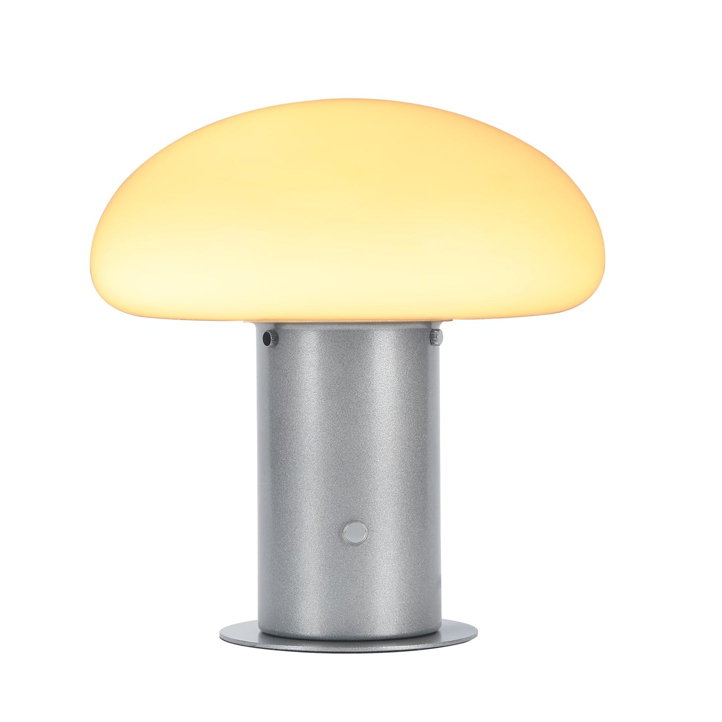 BNYFDC Mushroom Lamp, Retro Table Lamp with Touch Control Switch, 3 Way Dimmable Nightstand Lamp for Bedroom and Living Room, 6W LED Bulb Included (Silver)
