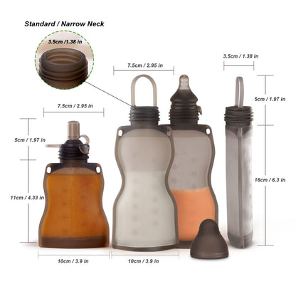 haakaa Silicone Breast Milk Storage Bag 9 oz- Reusable Milk Collector Freezer Bag for Breastfeeding Mom - Baby Food Storing Yummy Pouch - Breast Pump Bag -Leakproof - 5 Count