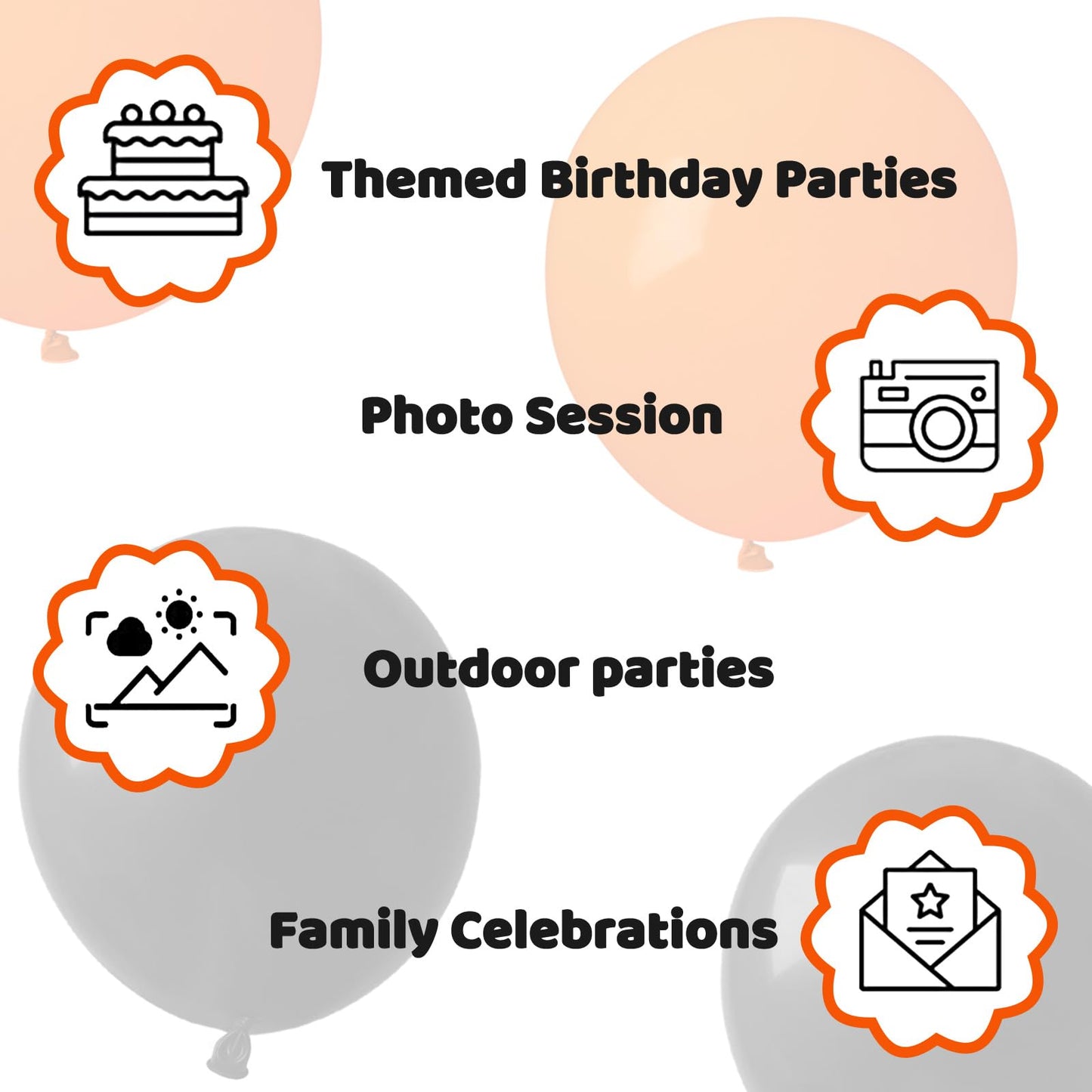 100 Pcs Black and Orange Balloons 12 Inch Halloween Latex Balloons Thicken Helium Party Balloons for Halloween,Wedding, Birthday Party Balloon Arch Garland Decoration