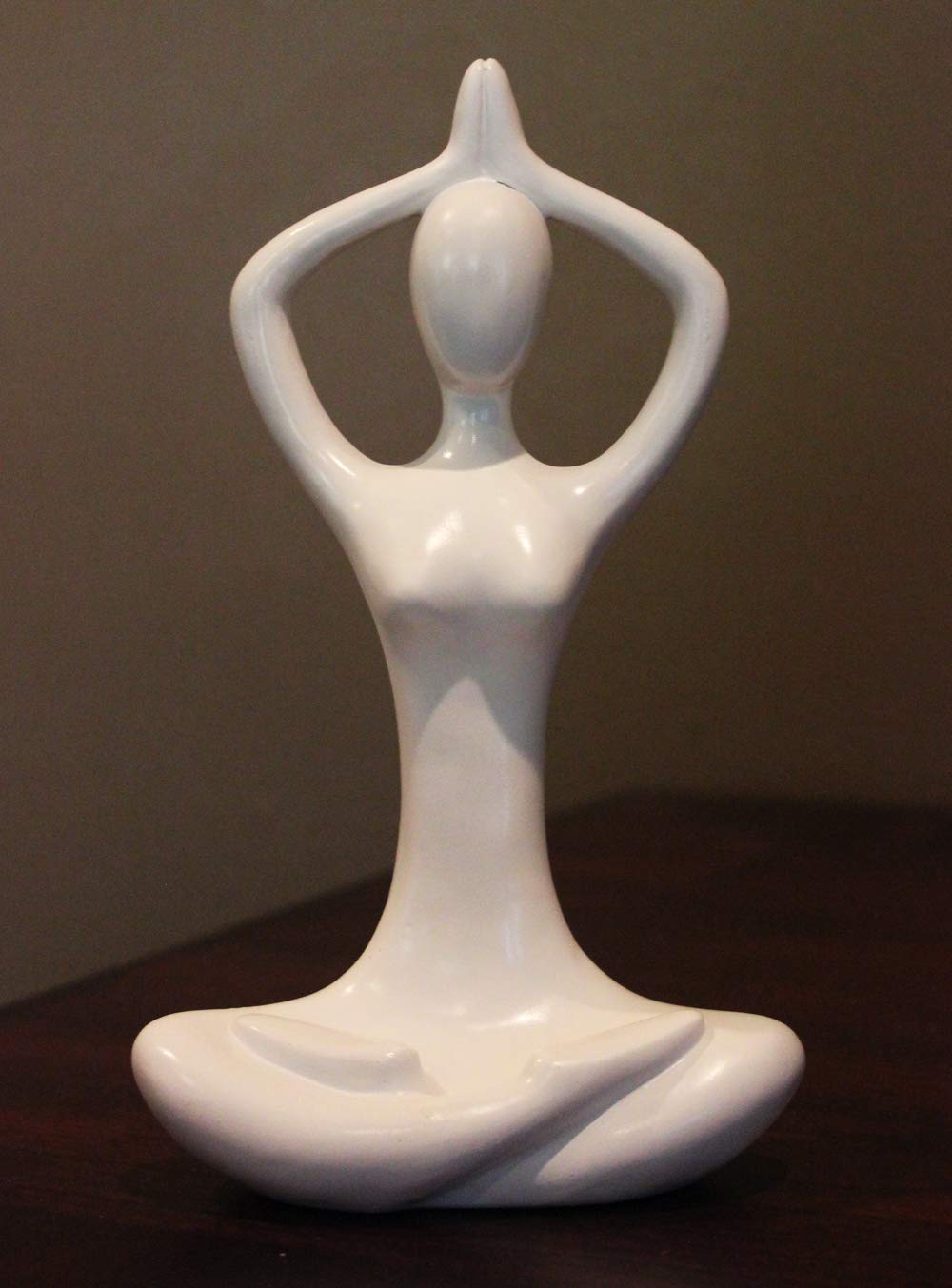 Seraphic Yoga Mountain Pose Statue/Sculputure Gifts for Women, Home or Room Decor, White Prayer Hands Statues/Figurines, 8" Tall
