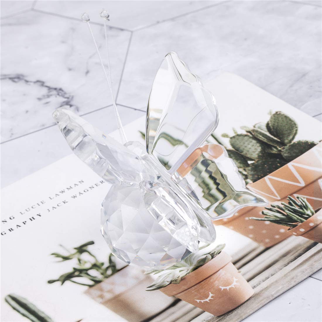 H&D HYALINE & DORA Sun Catcher Crystal Butterfly Animal Figurine Paperweight Home Table Decor