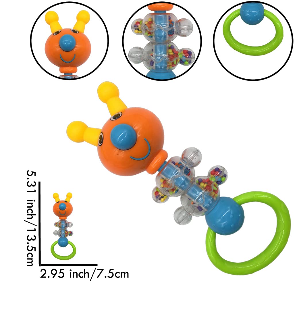 Baby Toys 0-6 Months Baby's Rattles Teether Toys First Baby Rattles Teether Toys Gift Set for Baby Boy Girl 3 6 9 12 Months 11 PCS (Blue for Boys)
