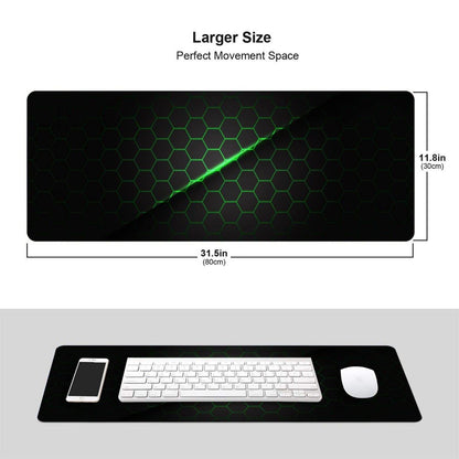 Abstract Green and Black Cool Futuristic Mouse Pad Gaming XL Large Mousepad Desk Mat Long Extended Big Keyboard Pads Table Accessories for Gaming and Office Pc Laptop Computer 31.5 X 11.8 Inch