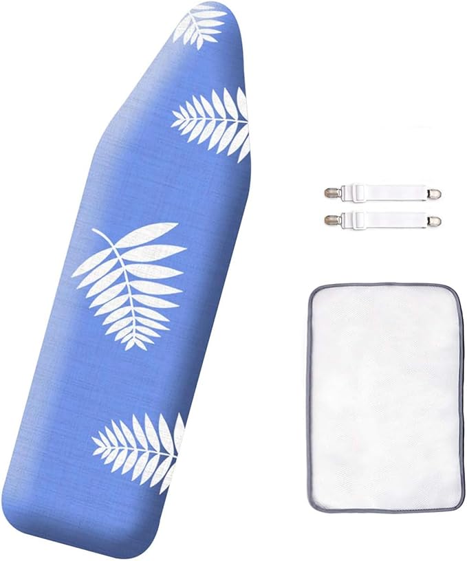 SheeChung 12x42 Inch Ironing Board Cover and Pad -100% Cotton and Heavy-Duty