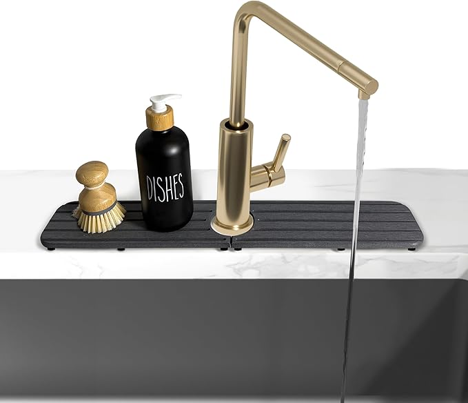 20inch x 4inch Kitchen Sink Faucet Mat, Water Absorbing Stone Faucet Splash