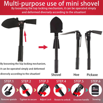 Car Emergency Roadside Tool Kit, Emergency Kits for Vehicles, Road Side Safety Assistance Kit ,With Jumper Cables for Car,Headlamp,Folding Shovel,Tow, Basic Automobile Road Side Kits for Men Women