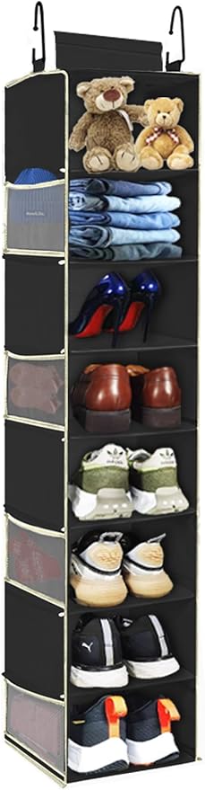 Large-Sized Hanging Shoe Organizer 8-Shelf, Hanging Closet Organizer