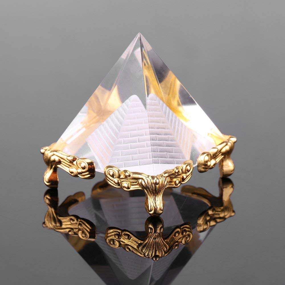 Petrichor 2.3 inches Crystal Feng Shui Crafts Pyramid for Prosperity, Positive Energy & Good Luck | Decoration & Gifts