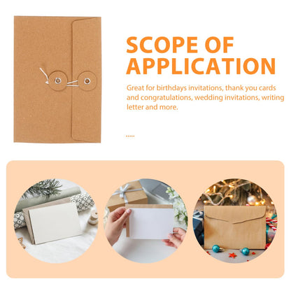 FUNOMOCYA 20Pcs Kraft Paper Wire Organizer Bags with String Tie Document Envelopes for Letters Files Invitations Office File Folder Storage