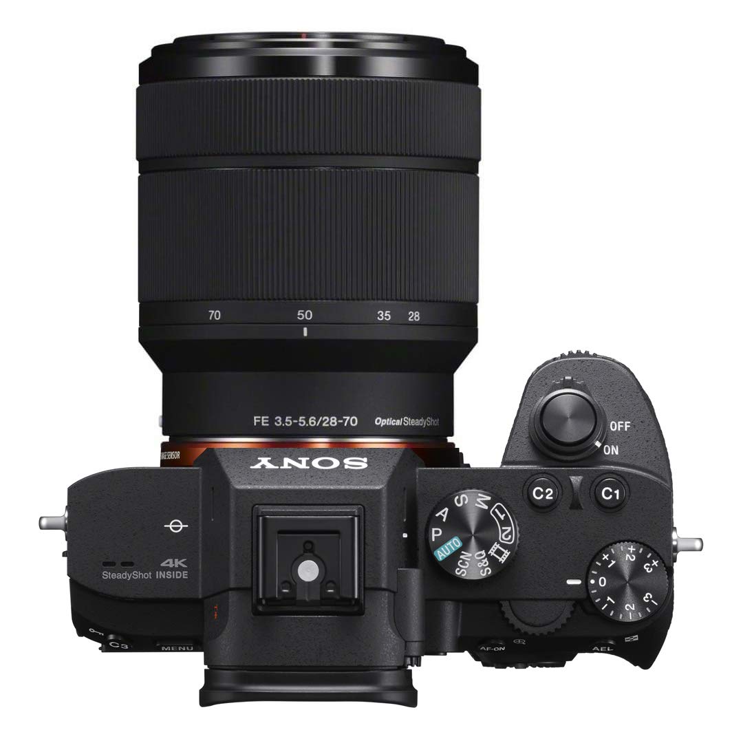 Sony a7III Full Frame Mirrorless Camera with FE 28-70mm F3.5-5.6 OSS Lens Kit ILCE-7M3K/B | Official Sony USA Partner Model | Bundle with Telephoto & Wide-Angle Lens Set, 2X 64GB Cards, Deco Gear Bag