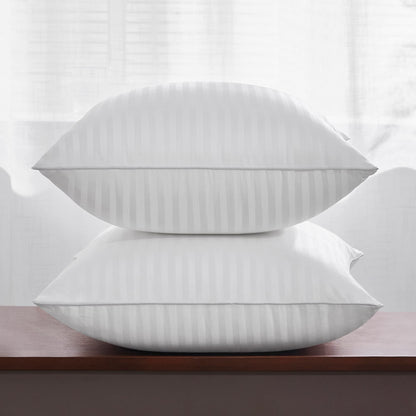Oubonun 18 x 18 Throw Pillow Inserts, Firm and Fluffy Decorative Square Pillows for Couch Bed Sofa with Soft Cotton Cover White Cushion with Down Alternative Pack of 2