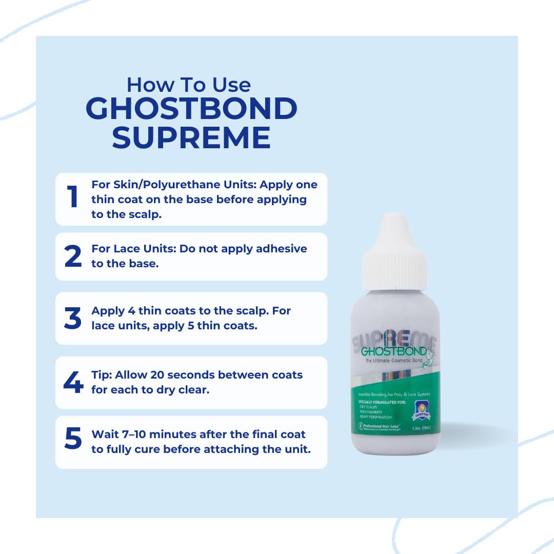 Professional Hair Labs Ghost Bond Supreme Poly and Lace Adhesive No Shine, 1.3 oz