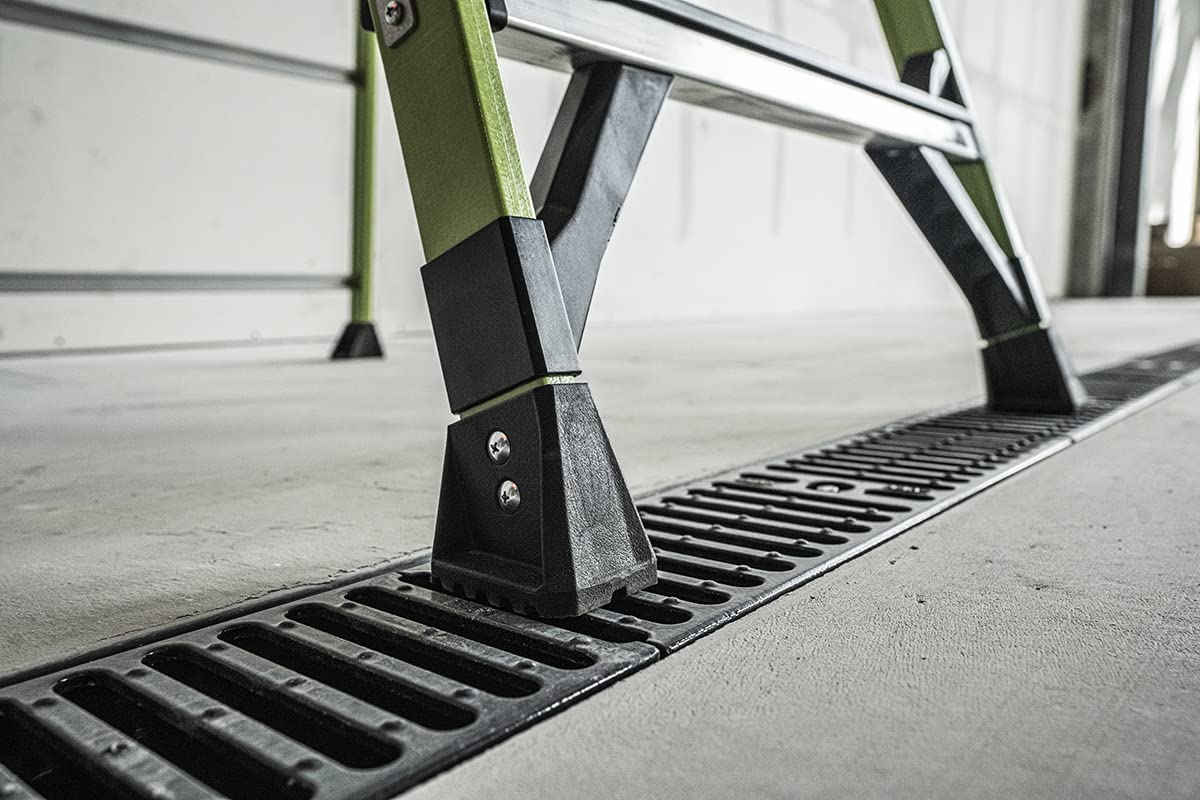 Fortress, 3' Model - ANSI Type IAA - 375 lb Rated, Fiberglass Platform Ladder with Ground CUE, Wraparound Enclosure, and Auto-Closing Gate