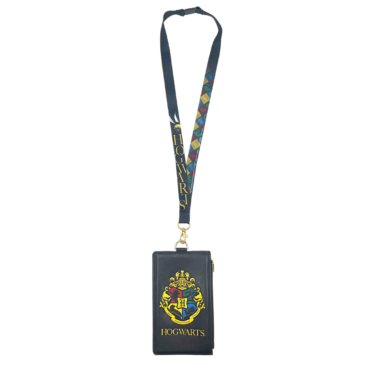 Harry Potter Hogwarts Lanyard with Passport Holder, Clear ID Card Slot, Coin Zipper Pouch and Detachable Neck Strap, Summer Vacation 2022 Travel Accessories, 7 inches