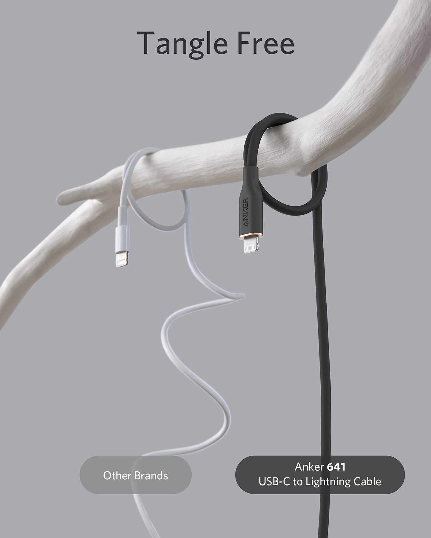 Anker USB C to Lightning Cable, MFi Certified Powerline III Flow Silicone Charging Cable for iPhone 13 13 Pro (Cloud White, 6ft)