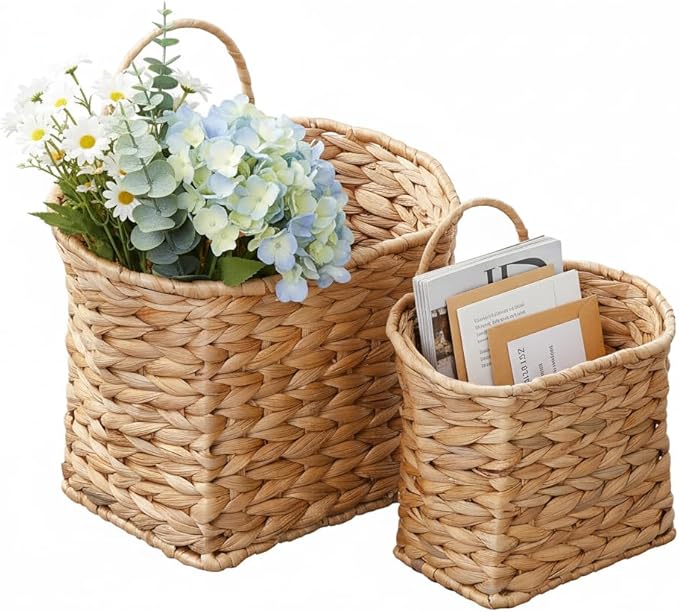 Wicker Hanging Basket, Woven Hanging Wall Basket
