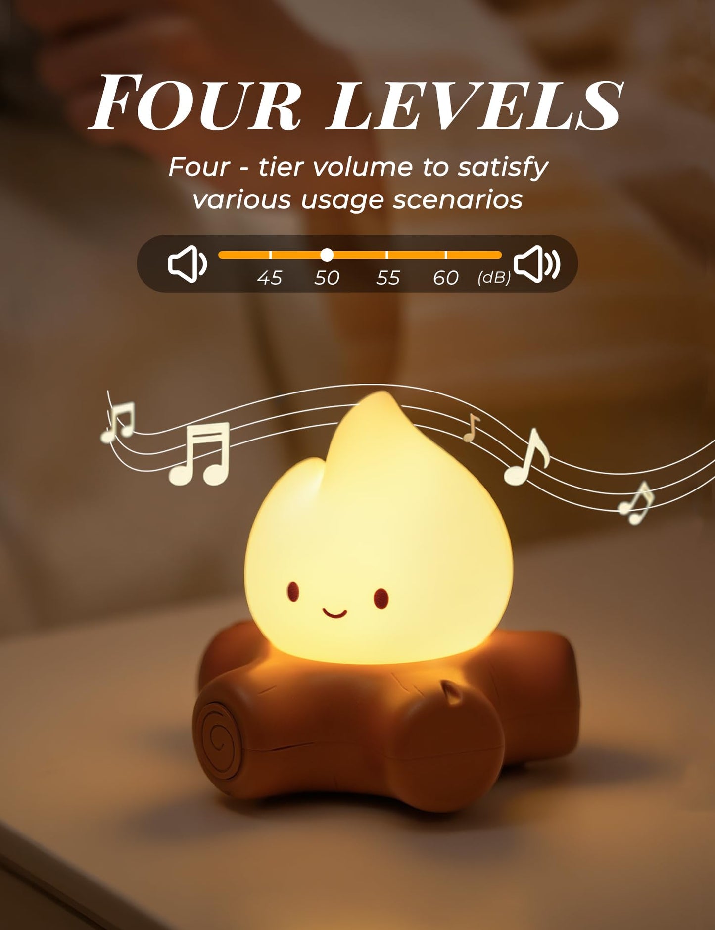 Cute Ghost Campfire Lamp, Halloween Decor,Kids Night Light，Adjustable Dimmable Rechargeable Night Light for Kids, Girls, Boys Gifts,Halloween,Christmas Decorations