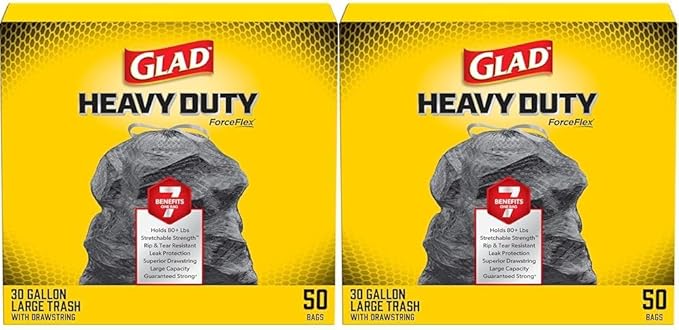 Glad Trash Bags, ForceFlexPlus Drawstring Large Garbage Bags