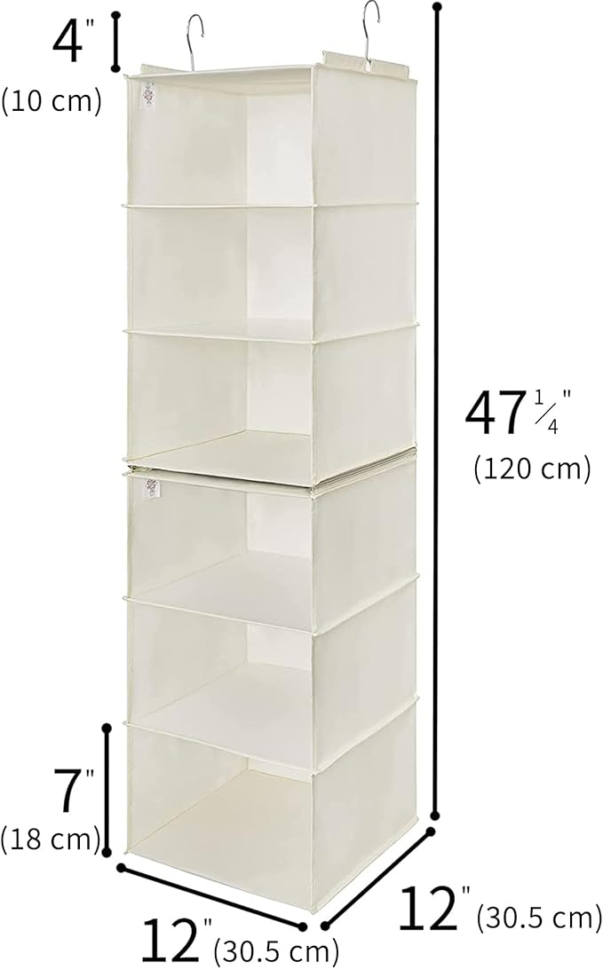 GRANNY SAYS 6-Shelf Hanging Closet Shelves, Separable to 2 Pack 3-Shelf Closet