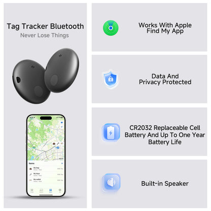 Smart Tracker, Item Finder Compatible with Apple Find My, Replaceable Battery, Water-Resistant, with Different Holder Cases, Loud Alarm, for Keys Luggage Backpack (iOS Only) 2 Packs
