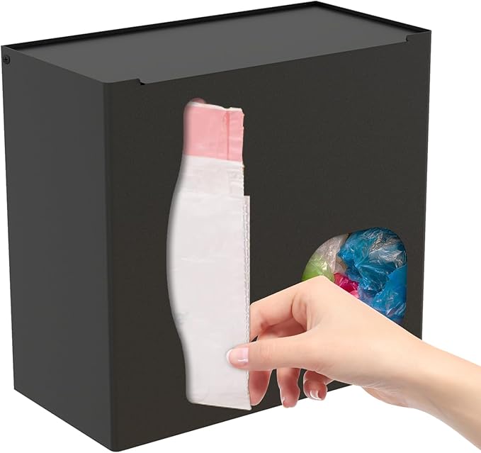 2 in 1 Grocery Bag Holder & Trash Bag Holder Dispenser, Kitchen Grocery Storage