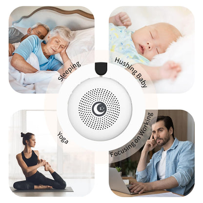 Sleepbox Sleep Sound Machine Portable Noise Machine with 30 Soothing Sounds 4 Timer Memory Function Rechargeable Battery 32 Volume Levels for Sleeping Traveling Relaxing for Baby Kids Adults (White)