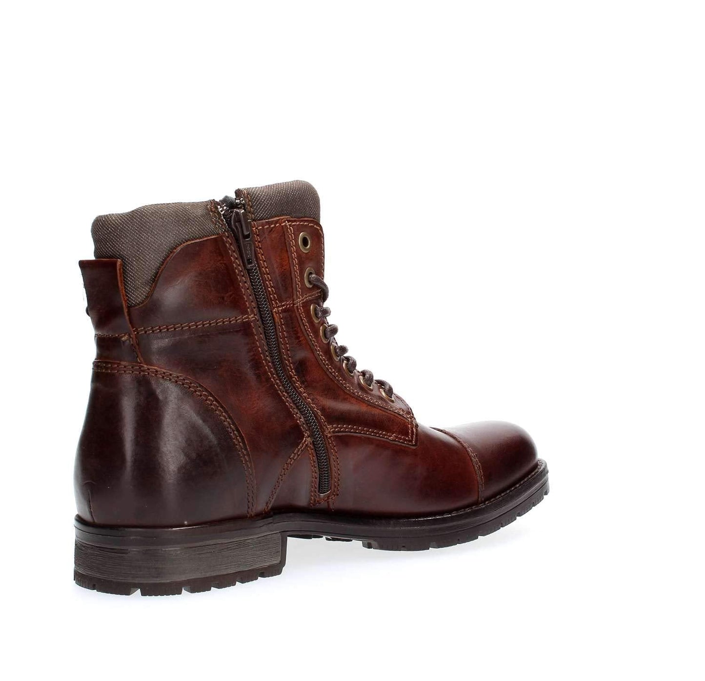 JACK & JONES Jfwalbany Leather Brown Stone Sts, Men’s Biker Boots, Brown, 9 UK (43 EU)
