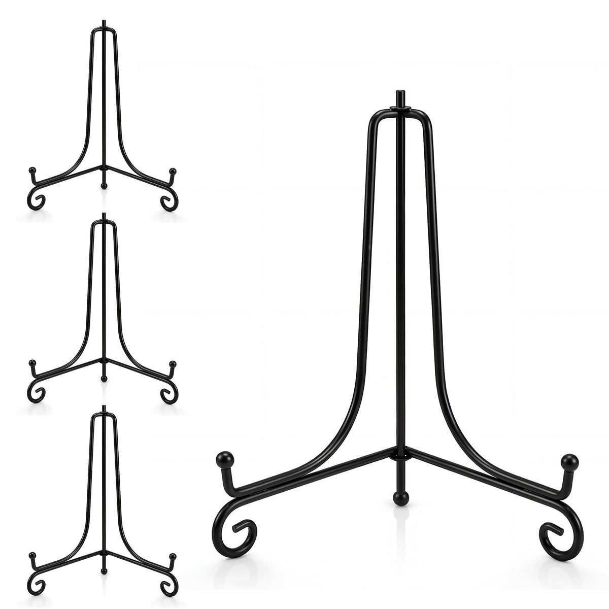 Artliving Plate Stands for Display, 10 Inch Black Iron Easel Plate Display Photo Holder Stand, Displays Picture Frames, Decorative Plates, Tablets and Art (4 pack)