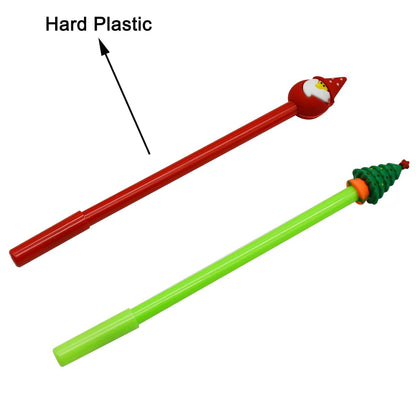 Maydahui 28 PCS Novelty Christmas Series Rollerball Pens Christmas Tree Snowman Reindeer Santa Claus Style Black Gel Ink for Office School Party