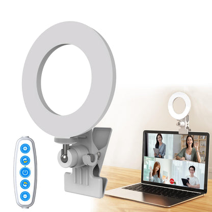 Ring Light Video Conference Lighting Kit 3200k-6500K Dimmable Led Clip on Computer Monitor Laptop Phone for Content Creator (YouTube/TikTok/Twitch) Makeup,Conference,Selfie,Video,Vlog (Black)