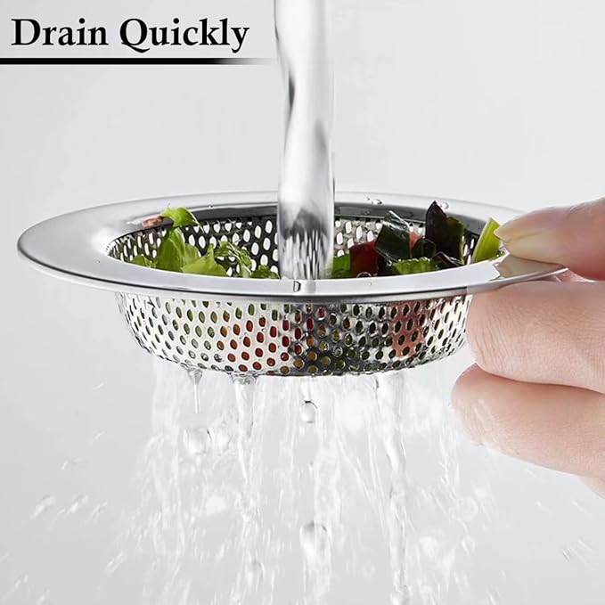 2PCS - Windran Kitchen Sink Drain Strainer, Upgraded Double-Layer Safe Design