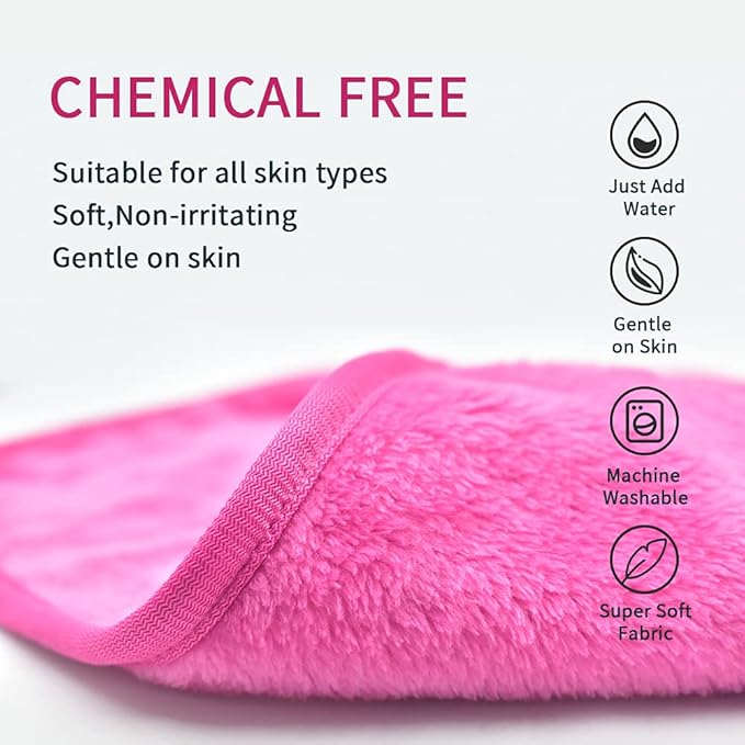 UWEME Makeup Remover Cloths 4 Count: Microfiber Reusable Fast Drying Washcloth