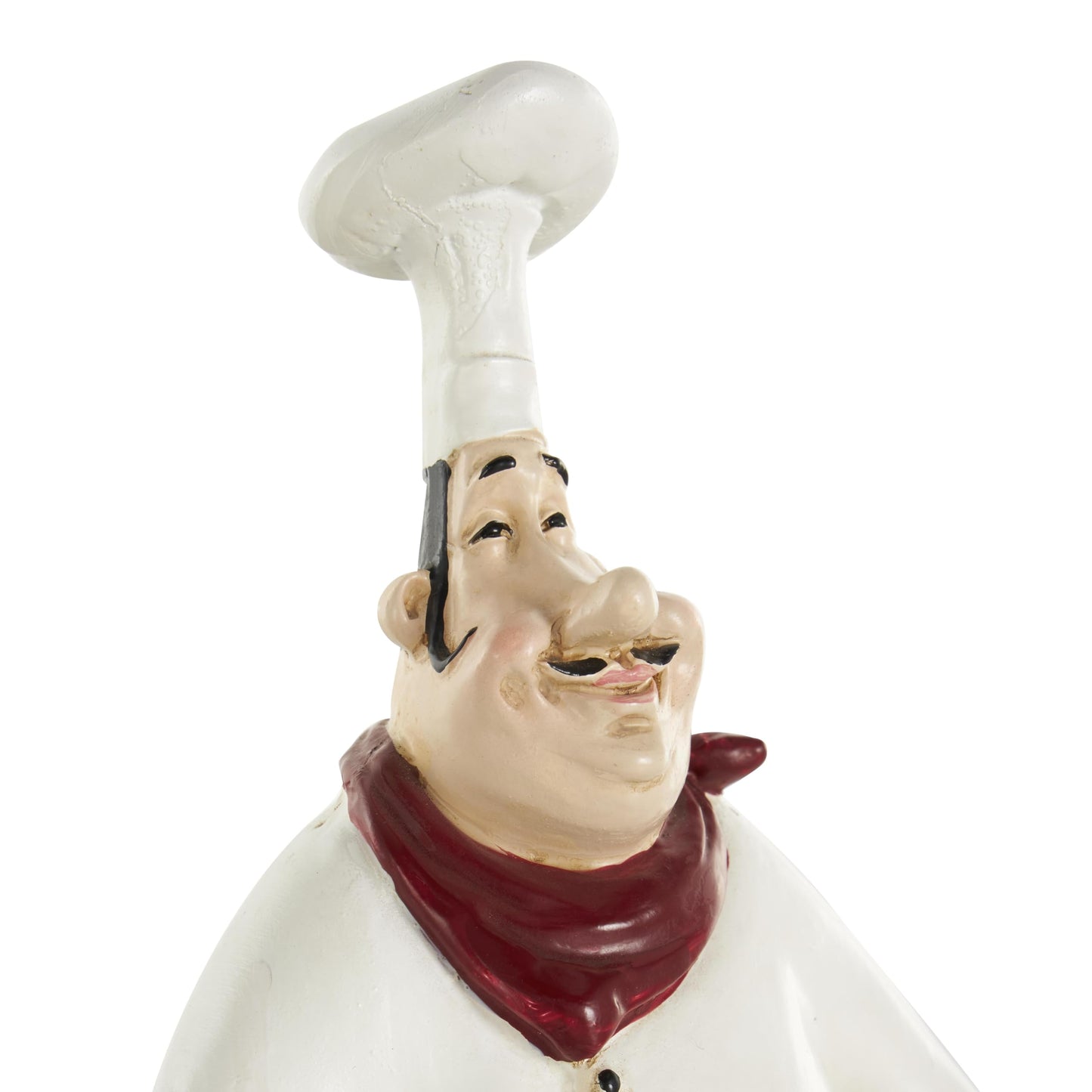 Deco 79 Polystone Chef Salt and Pepper Shaker Holder Figurine with Wood Barrel Accents, 7" x 4" x 8", White